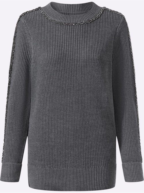 Pull encolure ronde superbes perles fantaisie - taille standard - helline - Kiabi Pull encolure ronde superbes perles fantaisie - taille standard - helline - Kiabi