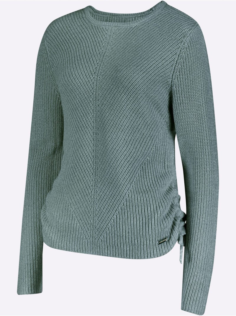 Pull encolure ronde tricot chiné - taille standard - witt Blanc Vert - Kiabi