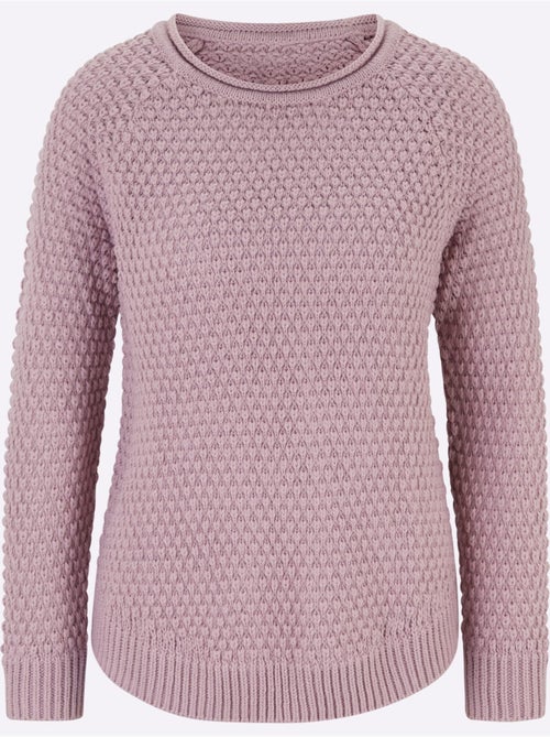 Pull encolure ronde tricot doux - taille standard - helline - Kiabi Pull encolure ronde tricot doux - taille standard - helline - Kiabi