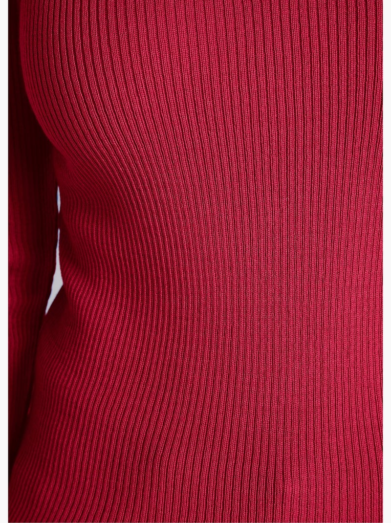 Pull encolure tunisienne avec laine mérinos - Afibel Framboise - Kiabi