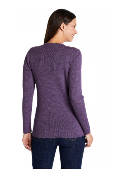 Pull encolure tunisienne avec laine mérinos - Afibel - Kiabi