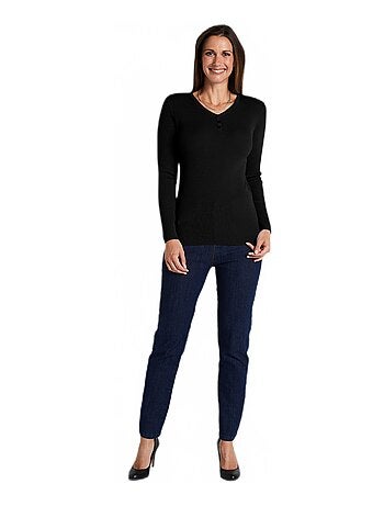 Pull encolure tunisienne avec laine mérinos