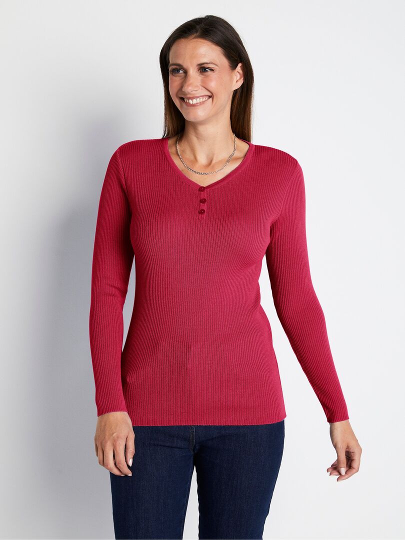 Bershka - Pull oversize ras du cou - Rose