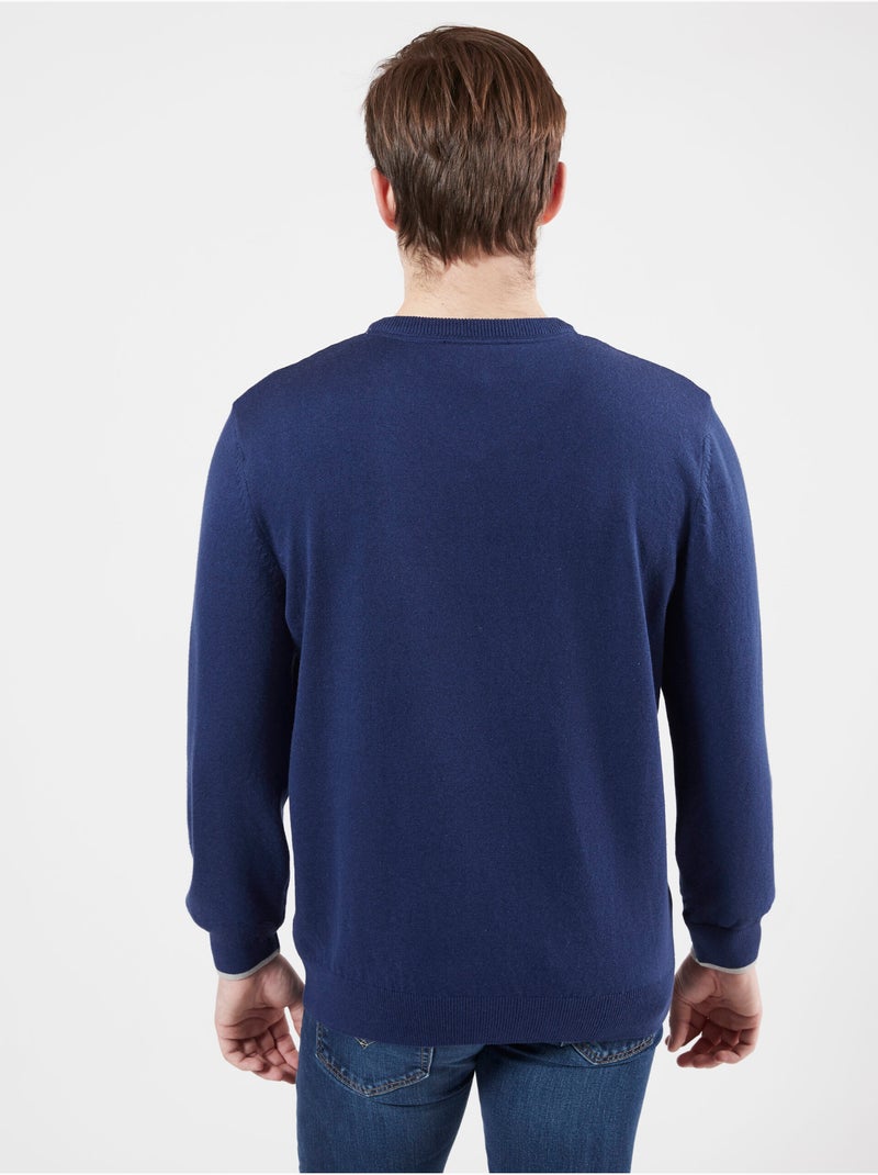 PULL ENCOLURE V CASUAL CHIC Bleu - Kiabi