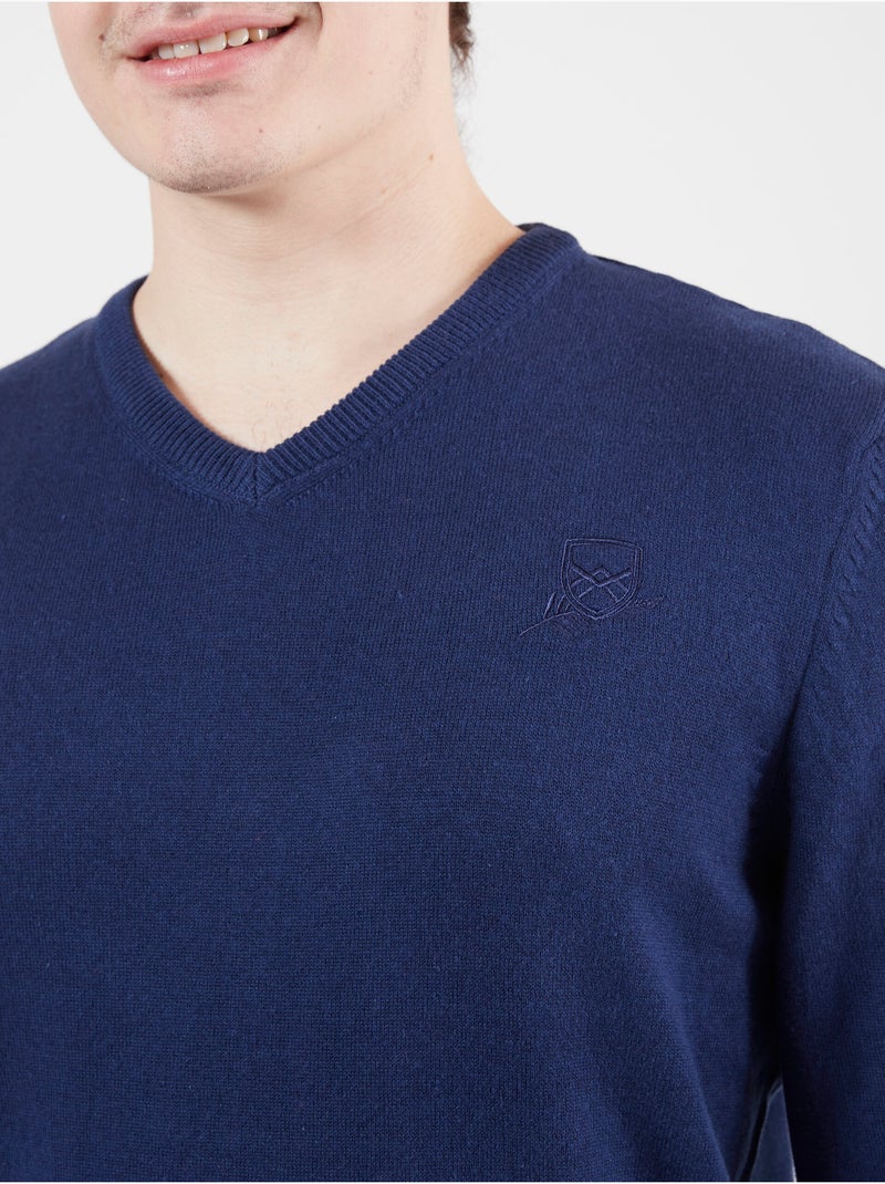 PULL ENCOLURE V CASUAL CHIC Bleu - Kiabi