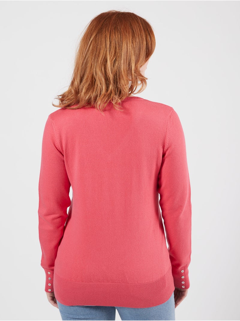 PULL ENCOLURE V CASUAL QUEEN Corail - Kiabi