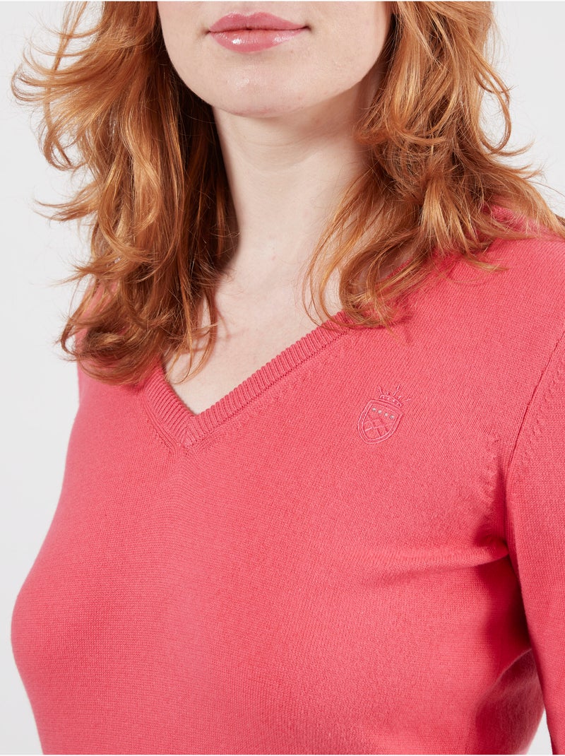 PULL ENCOLURE V CASUAL QUEEN Corail - Kiabi