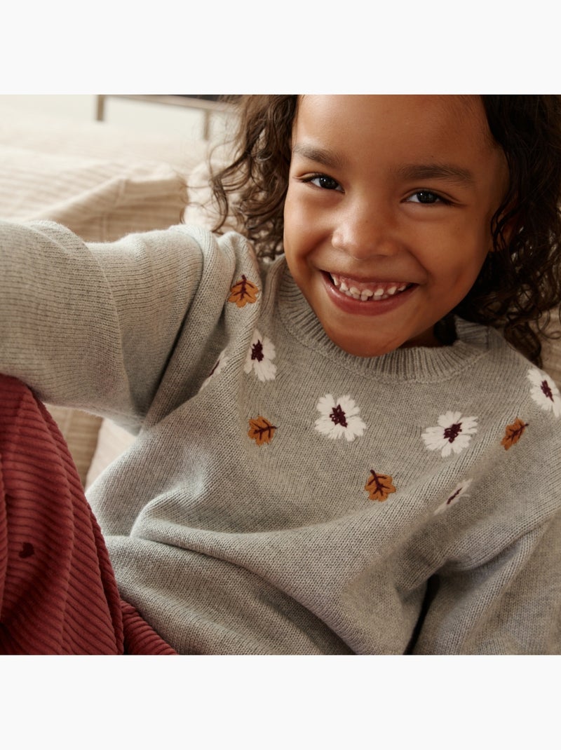 Pull enfant en tricot aimée Gris Gris - Kiabi