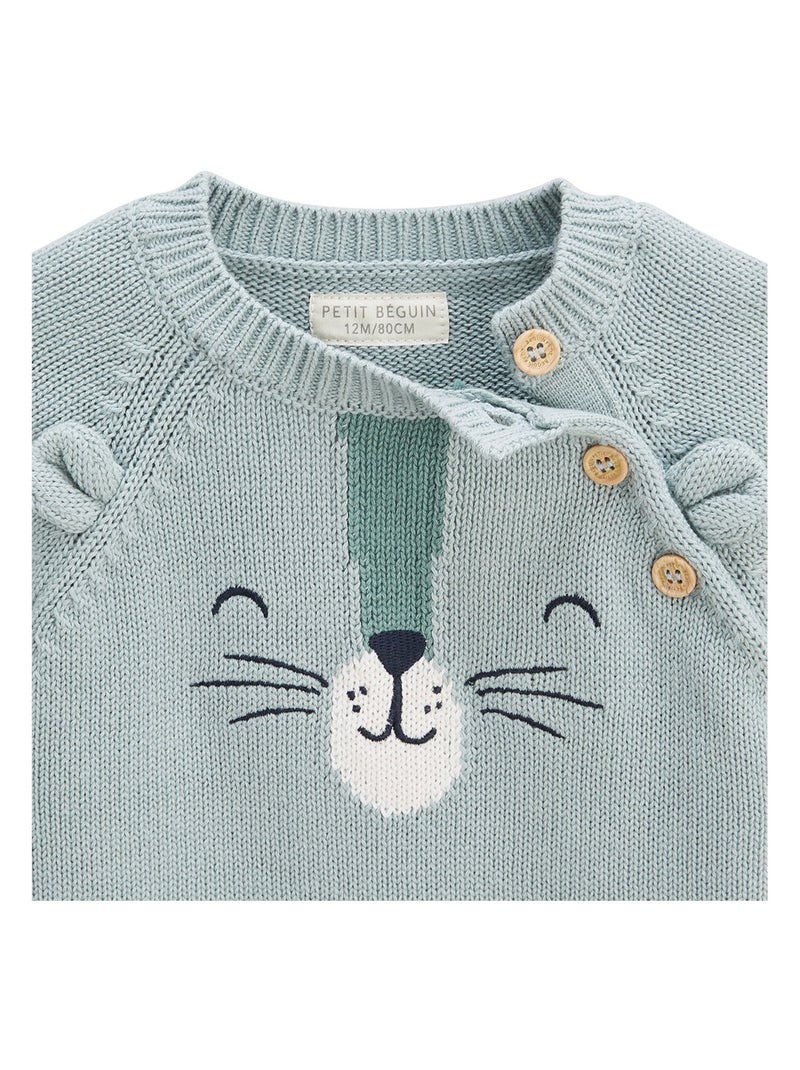 Pull enfant en tricot Oscar Ecru - Kiabi