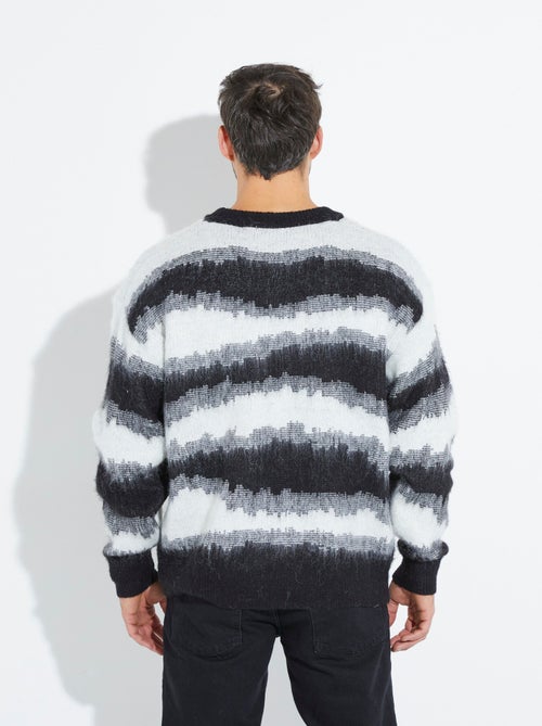 Pull épais avec laine, rayures fantaisie - afibel - Kiabi Pull épais avec laine, rayures fantaisie - afibel - Kiabi