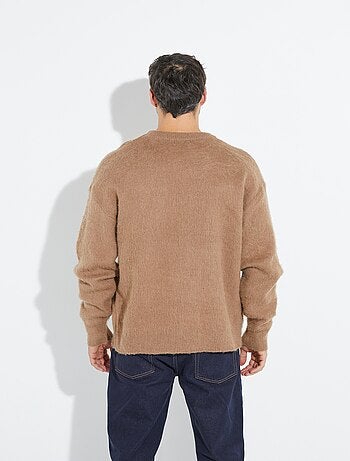 Pull épais chaud avec laine et col rond