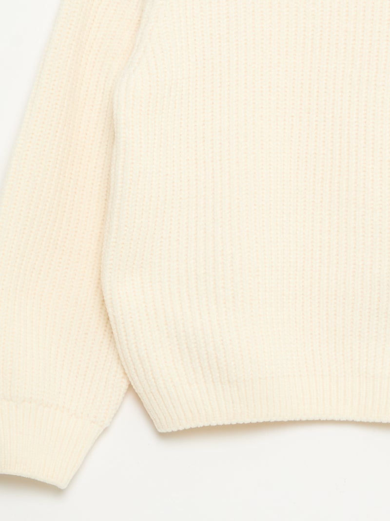 Pull épais en maille chenille Blanc - Kiabi