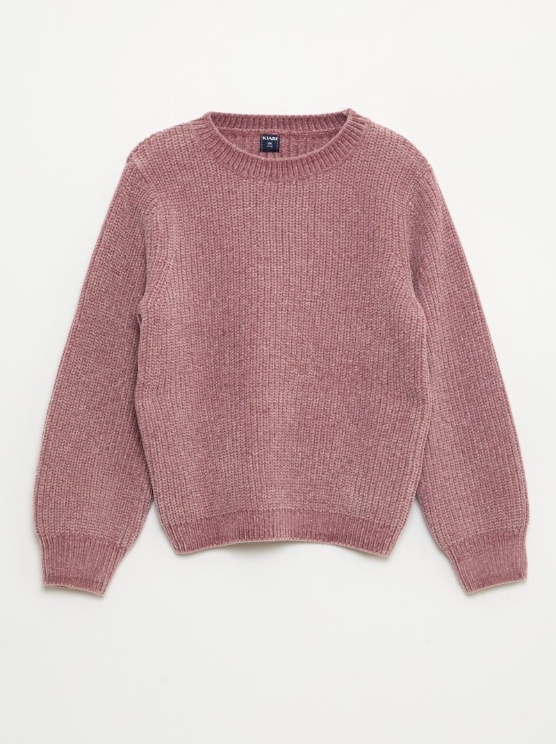 Pull épais en maille chenille Rose - Kiabi