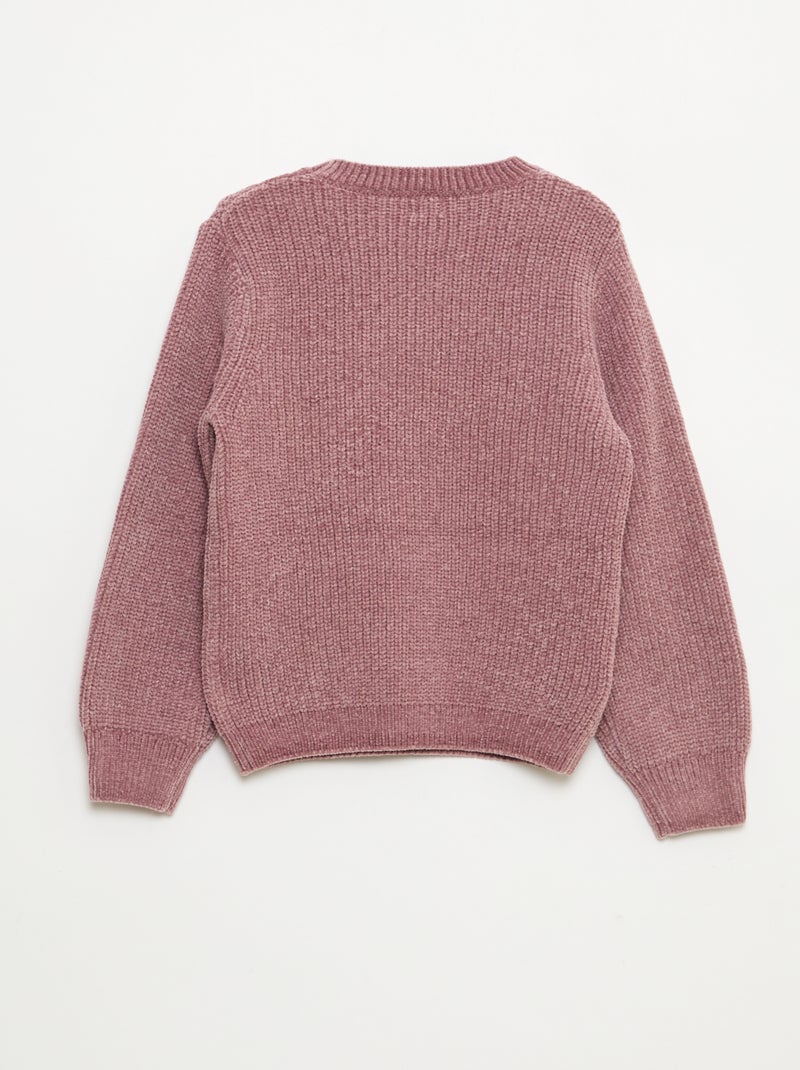 Pull épais en maille chenille Rose - Kiabi