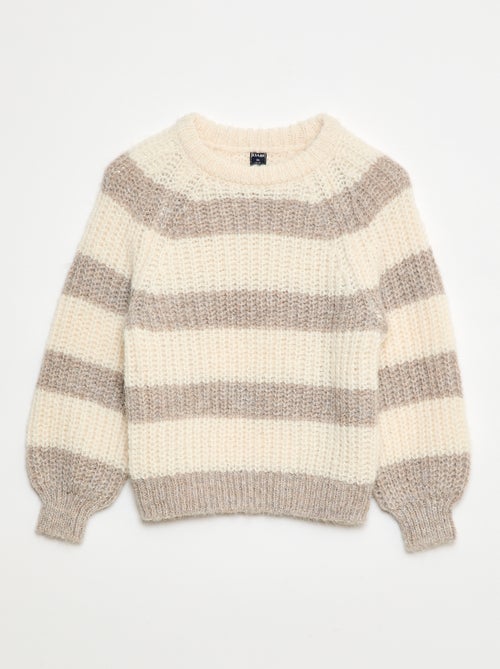 Pull épais en maille rayée - Kiabi