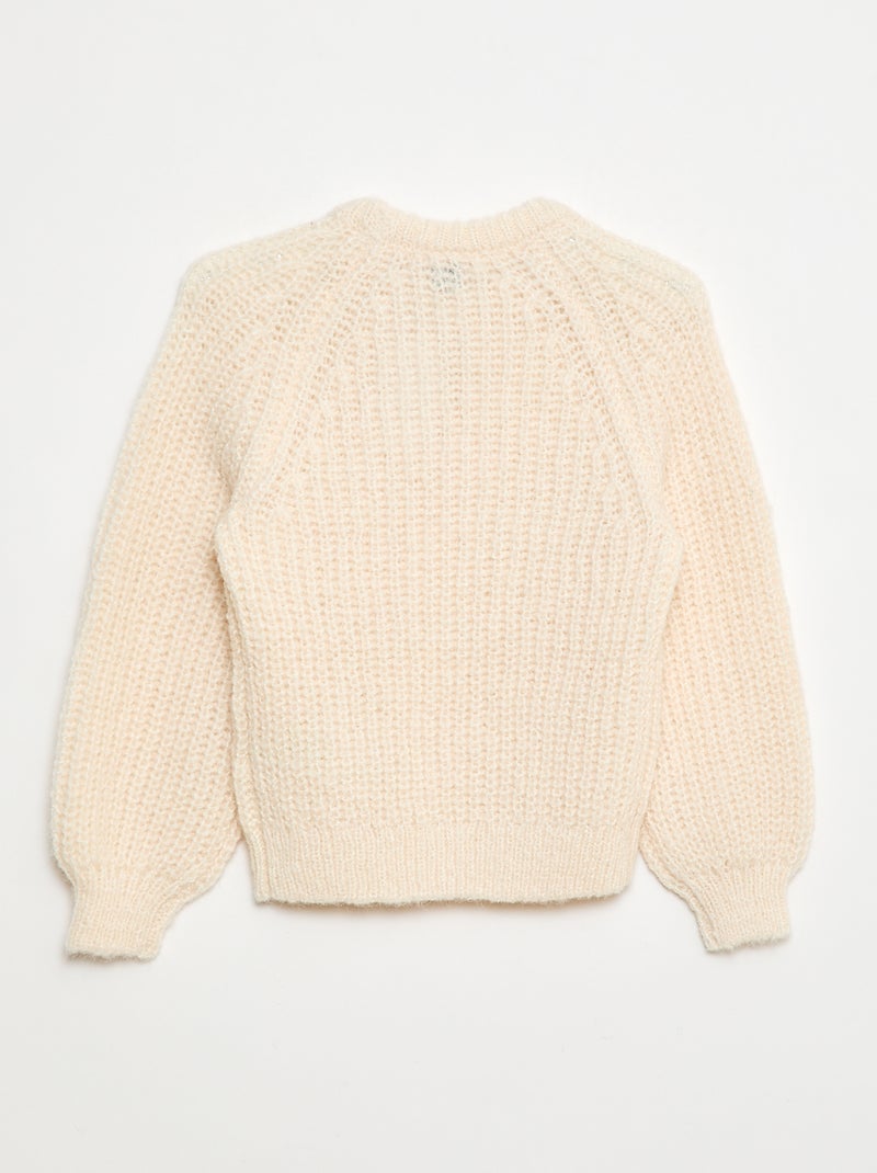 Pull épais en maille unie Beige - Kiabi