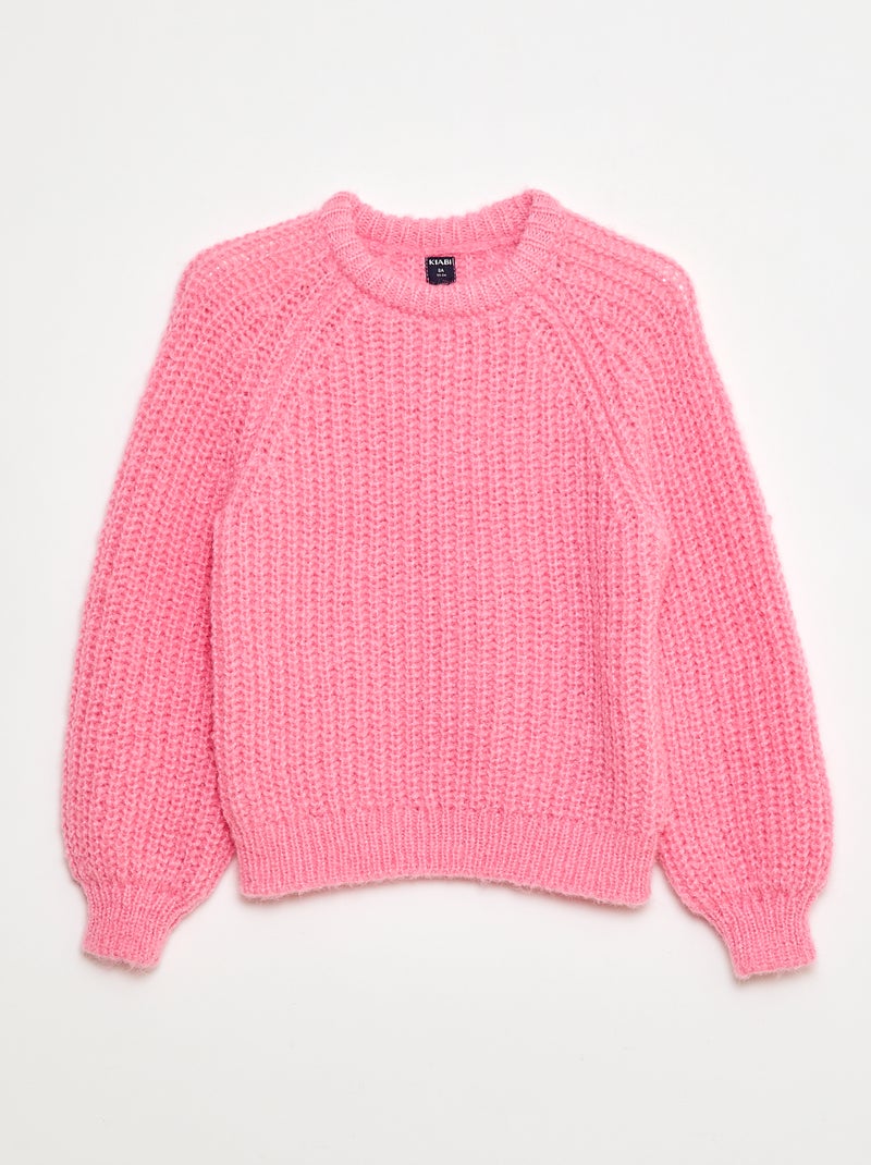 Pull épais en maille unie Rose Fille Kiabi
