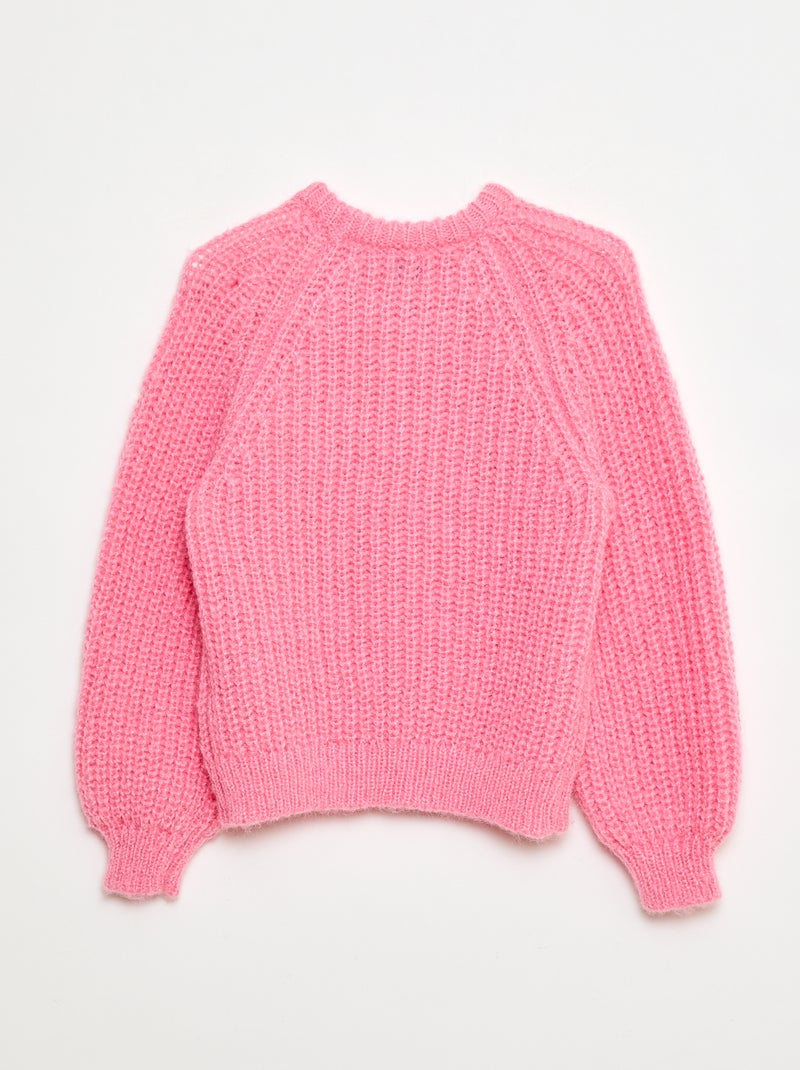 Pull épais en maille unie Rose - Kiabi