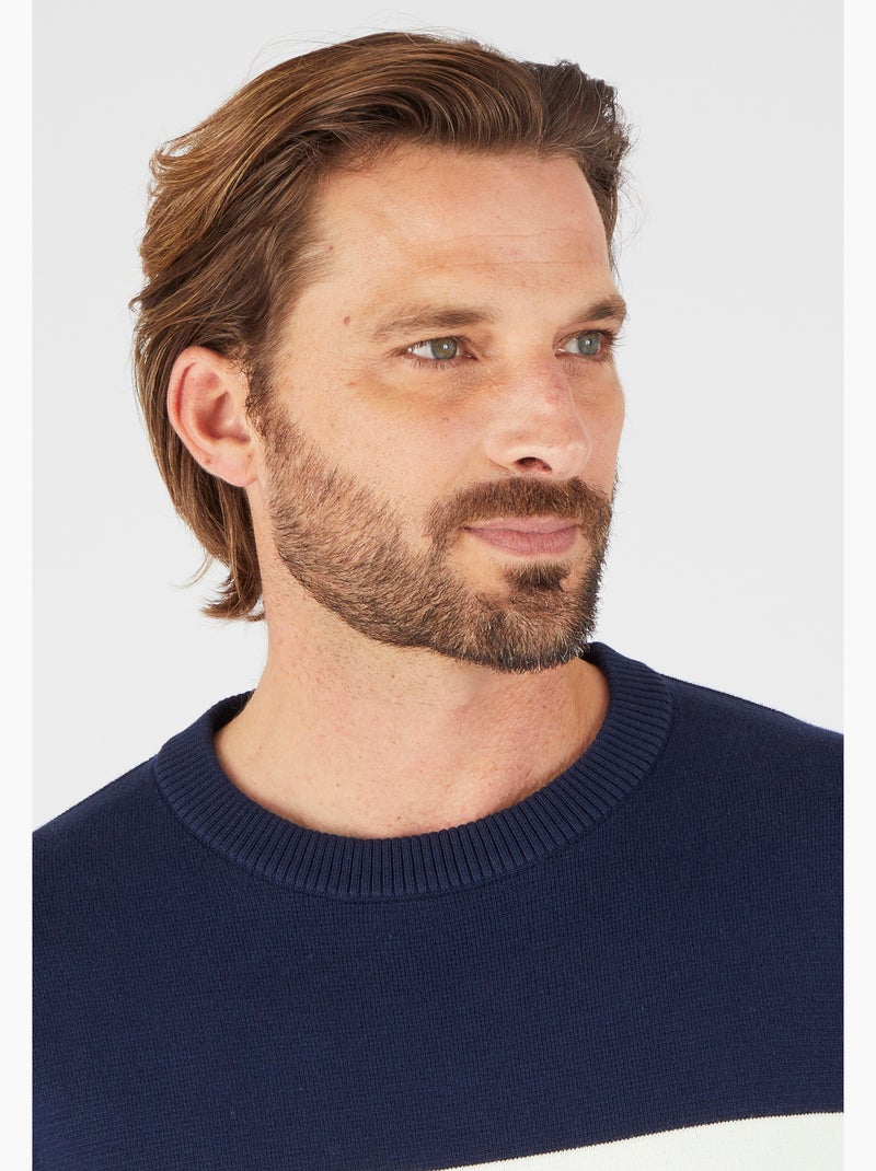 Pull esprit marinière - Damart Bleu marine - Kiabi
