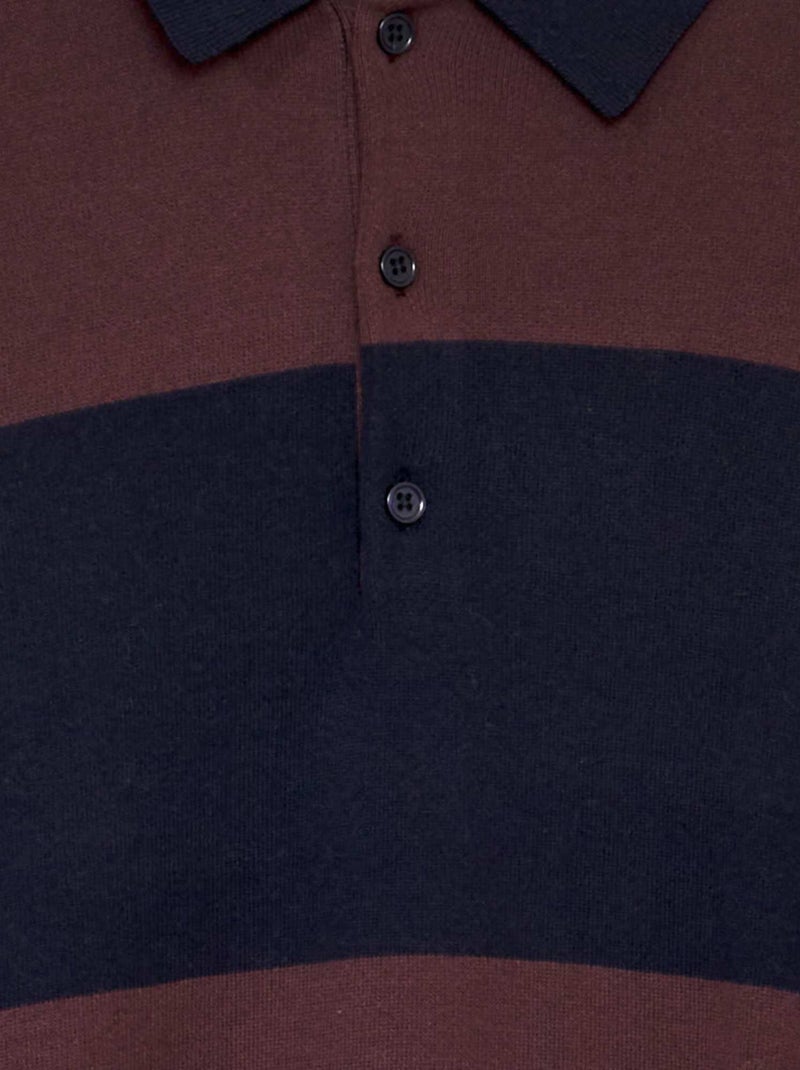 Pull esprit polo manches longues Rouge - Kiabi