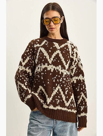 Pull ethnique oversize en maille lucci