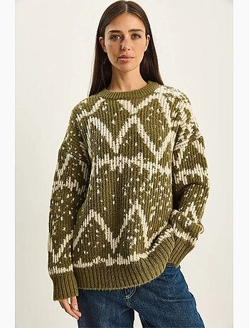 Pull ethnique oversize en maille lucci
