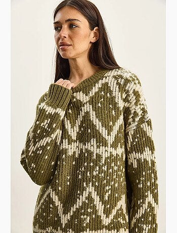 Pull ethnique oversize en maille lucci
