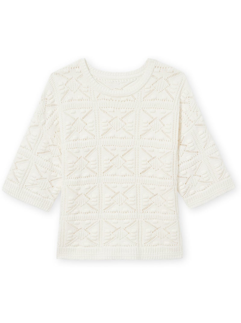 Pull façon crochet - DAXON Ecru - Kiabi