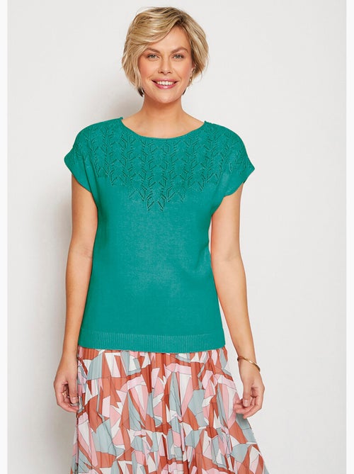 Pull fantaisie ajourée emmanchures kimono - Afibel - Kiabi