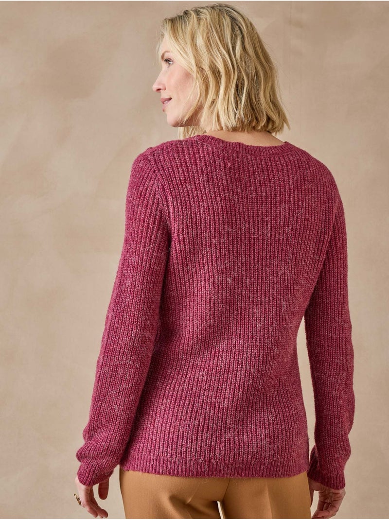 Pull fantaisie avec laine et alpaga - DAXON Rose fushia - Kiabi
