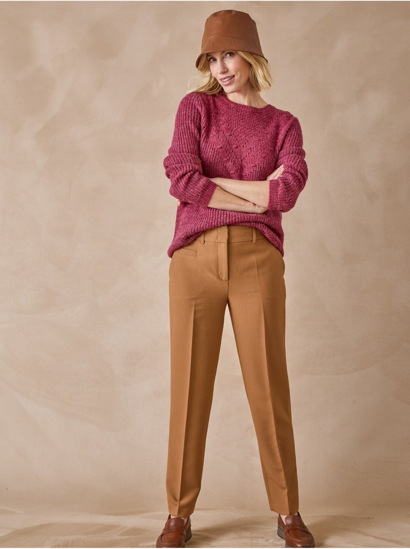 Pull fantaisie avec laine et alpaga - DAXON Rose fushia - Kiabi