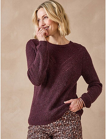 Pull fantaisie avec laine et alpaga