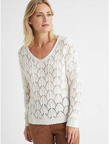 Pull fantaisie avec mohair et laine