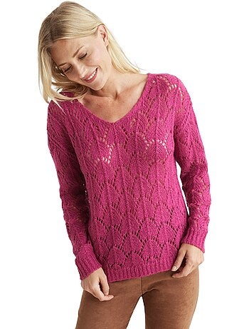 Pull fantaisie avec mohair et laine