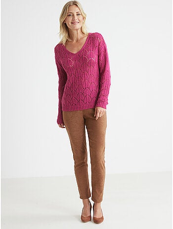 Pull fantaisie avec mohair et laine