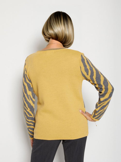 Pull fantaisie jacquard zèbre - Afibel - Kiabi