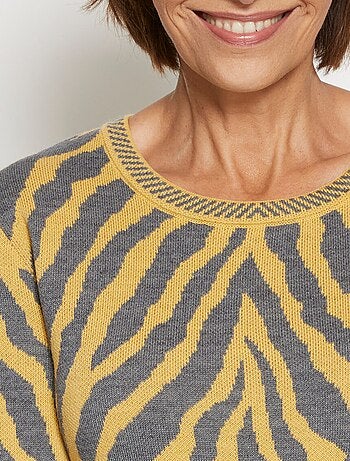 Pull fantaisie jacquard zèbre