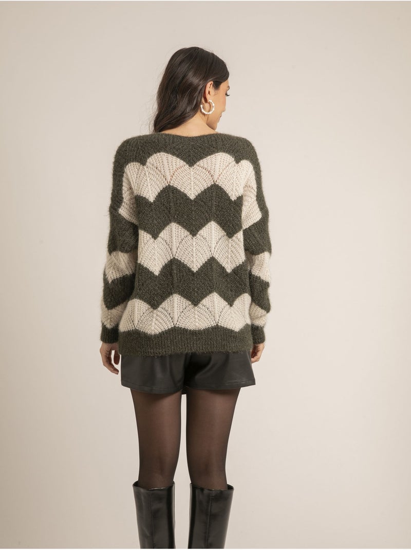 Pull fantasie KAMRONE Kaki - Kiabi