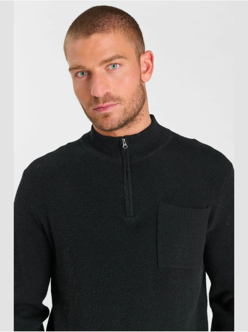 Pull favo 'le temps des cerises' Noir - Kiabi