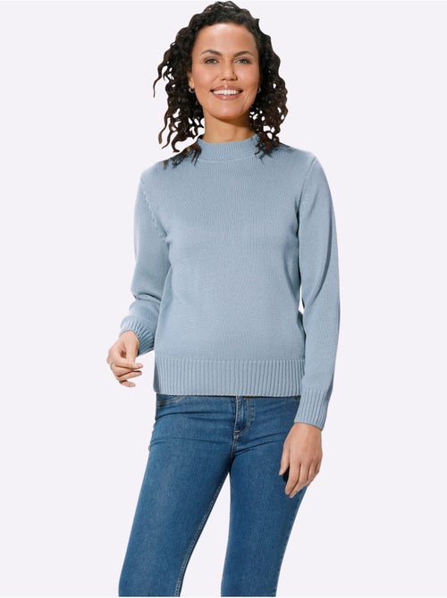 Pull femme à col tortue et manches longues avec finitions côtelées - Taille standard - Witt - Kiabi