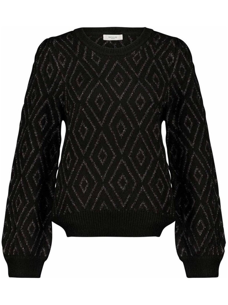 Pull femme à motifs géométriques 'Deeluxe' Noir - Kiabi