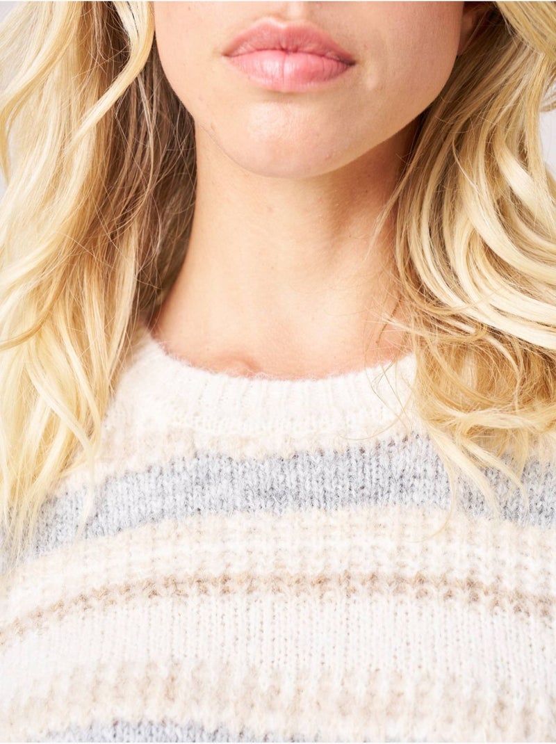 Pull femme à rayures 'Deeluxe' Gris - Kiabi
