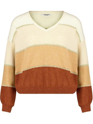 Pull femme à rayures en jersey lurex 'Deeluxe'