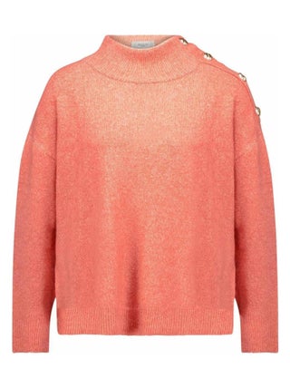 Pull femme col montant et épaule boutonnée 'Deeluxe'