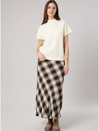 Pull femme col montant maille douce 'deeluxe'