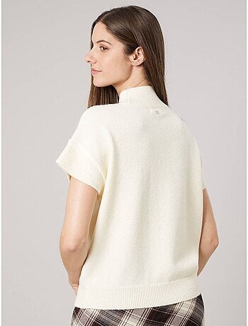 Pull femme col montant maille douce 'deeluxe'
