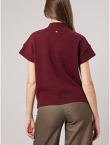 Pull femme col montant maille douce 'deeluxe'