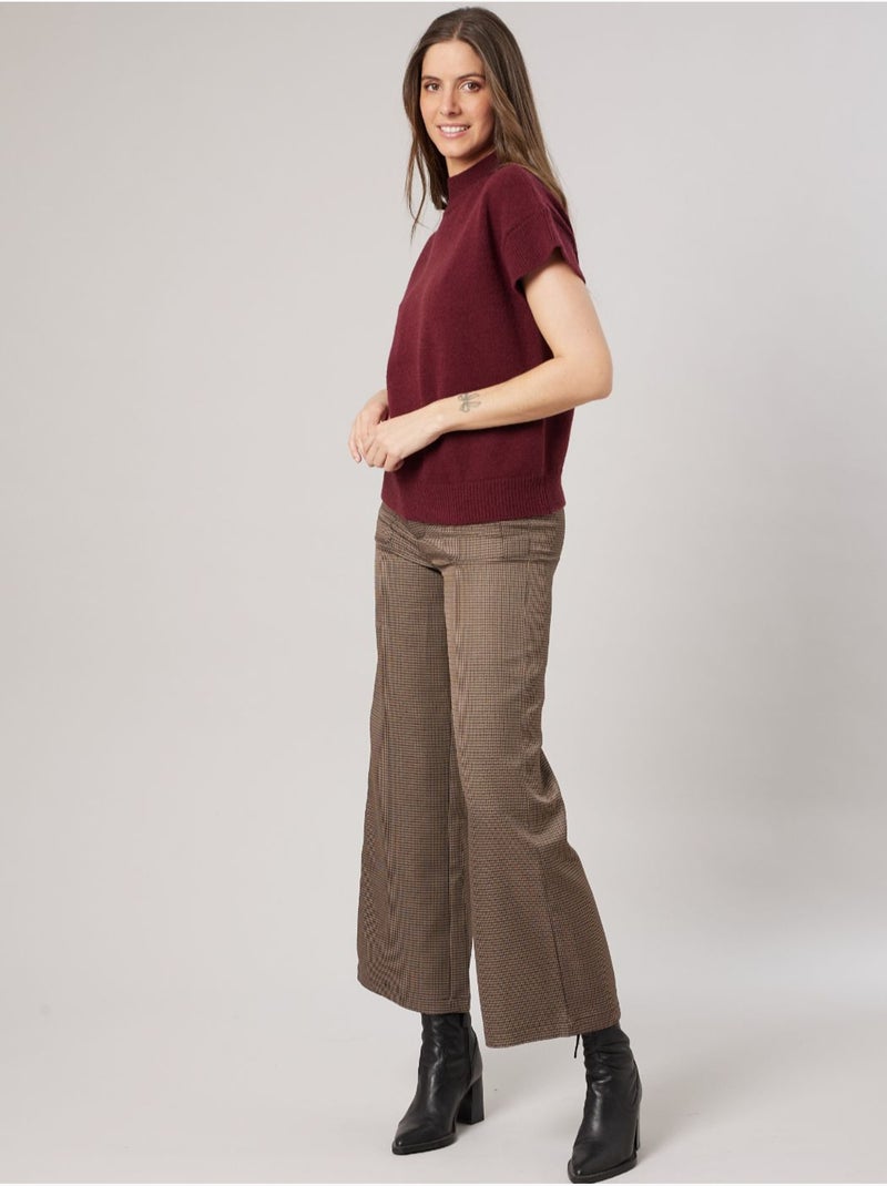 Pull femme col montant maille douce 'deeluxe' Rouge rubis - Kiabi