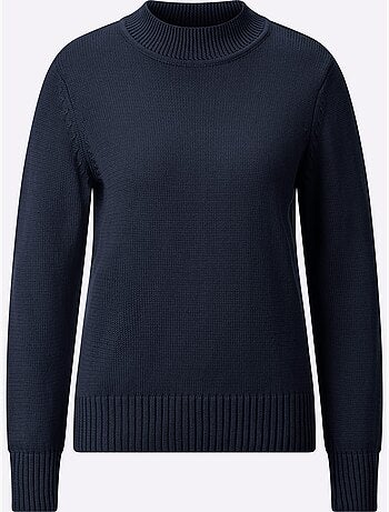 Pull femme col tortue et finitions côtelées manches et ourlet - Taille standard - Witt