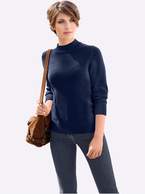 Pull femme col tortue à finitions côtelées et manches longues - Taille standard - Witt - Kiabi Pull femme col tortue à finitions côtelées et manches longues - Taille standard - Witt - Kiabi